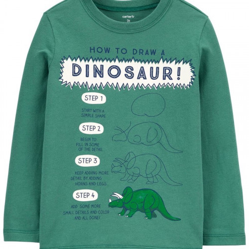 بلوزة ولادي ماركة كارترز - أخضر ديناصور