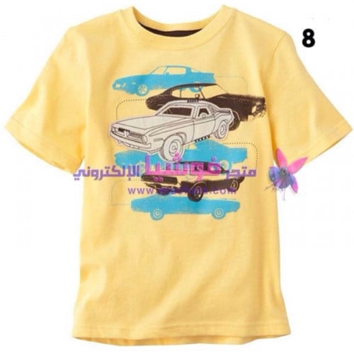 بلوزة ولادي ماركة Jumping Beans - أصفر سيارات