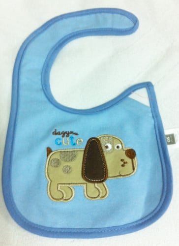 مريلة أطفال زرقاء - كلب بني