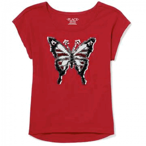 بلوزة بناتي ماركة The children's place - حمراء ترتر