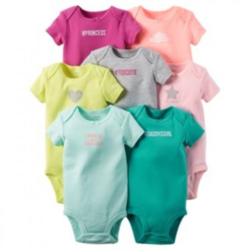 طقم 7 قطع بربتوز بناتي ماركة كارترز - فيه أصفر