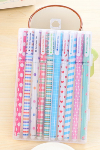 مجموعة من 10 أقلام حبر ملونة