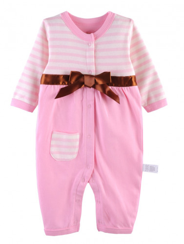 أفرول بناتي ماركة first movements - وردي بشريط بني