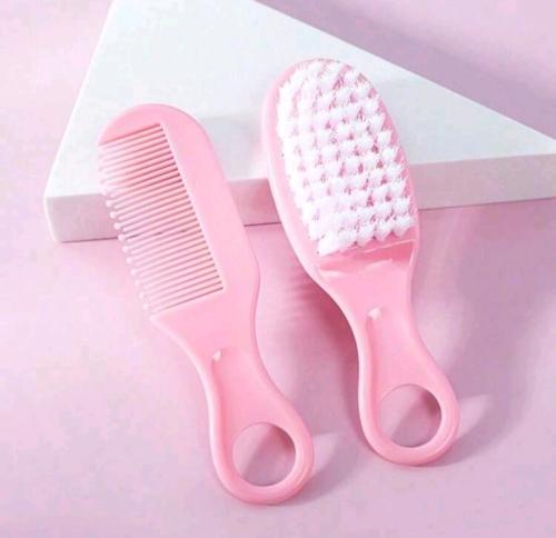 فرشاة شعر مع مشط - وردي و أزرق