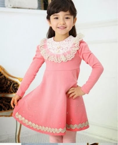 فستان بناتي وردي