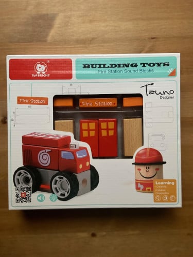 لعبة تعليمية - قطع خشبية تركيب و بناء سيارة إطفاء