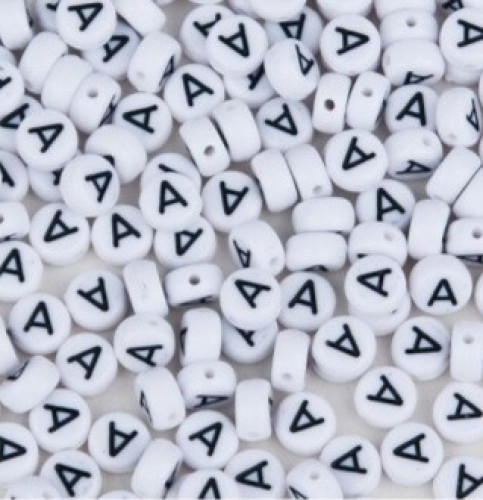خرز حروف دوائر - حرف A - 100 حبة - 7 ملم