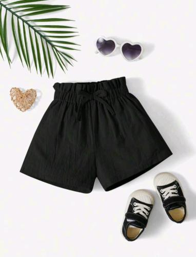 شورت بناتي أسود - ربطة من الأمام