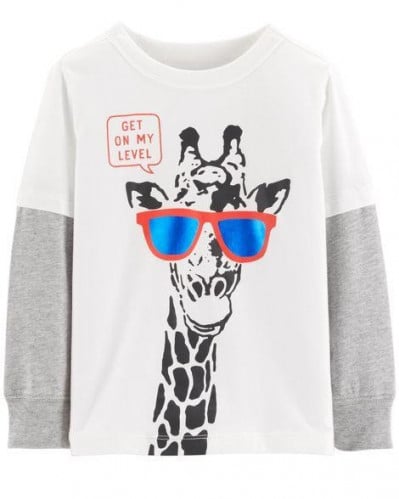 بلوزة ولادي كم طويل ماركة جيمبوري - زرافة