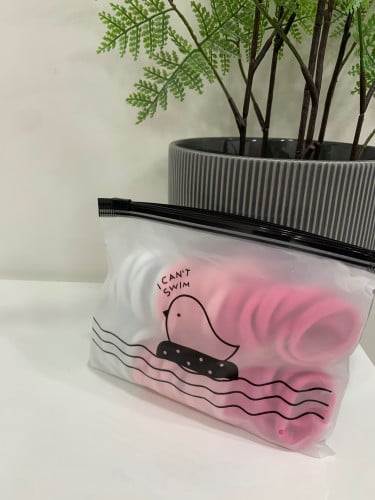 كيس ربطات شعر وردي وأبيض( 60 حبة)