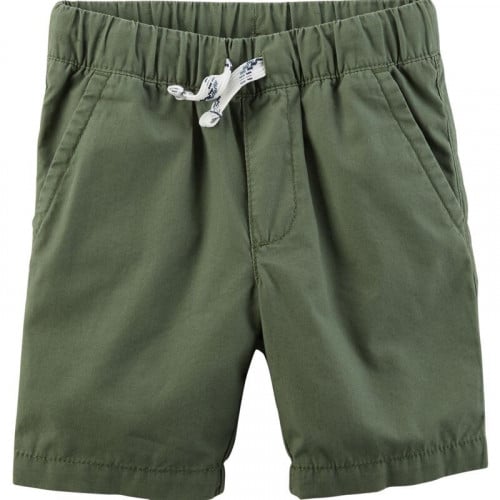 شورت ولادي أخضر زيتي بخيط أبيض مخطط ماركة كارترز