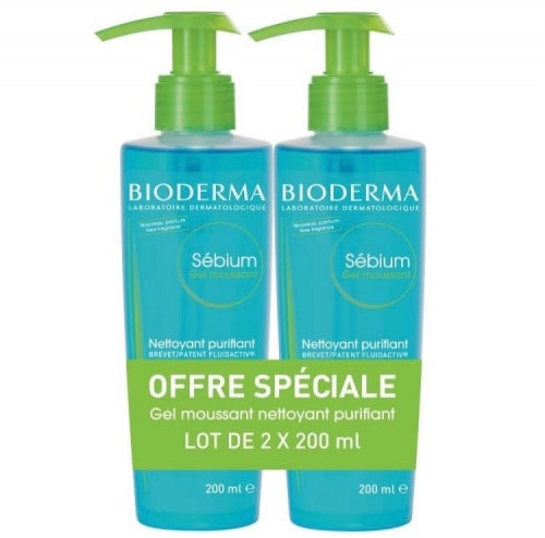 غسول بيوديرما bioderma sebium  للبشرة الدهنية 200 مل x 2