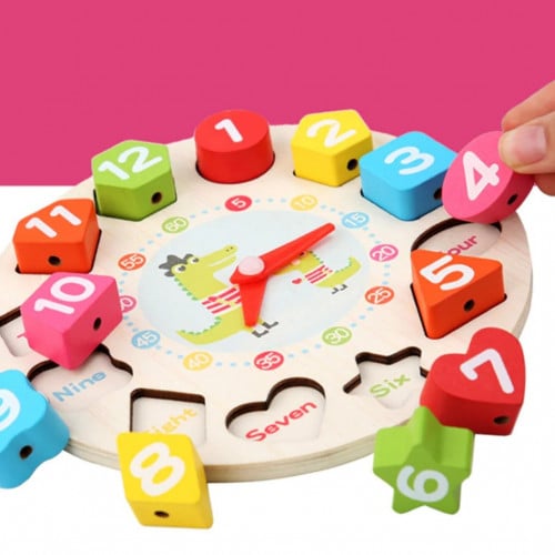 لعبة ساعة تعليمية خشبية
