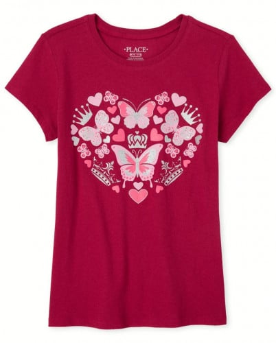 بلوزة بناتي ماركة The children's place - أحمر قلب