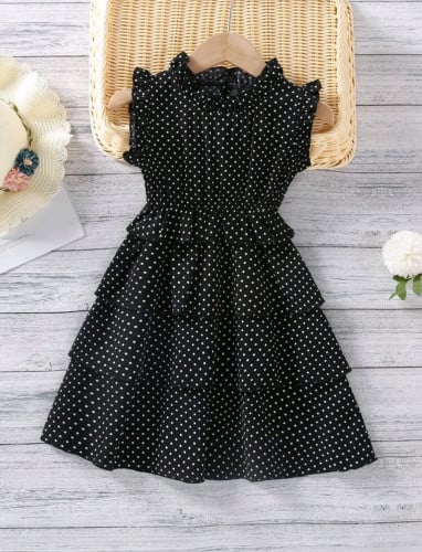 فستان بنات طبقات أسود