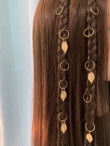 اكسسوار شعر  ورقة شجر ذهبي