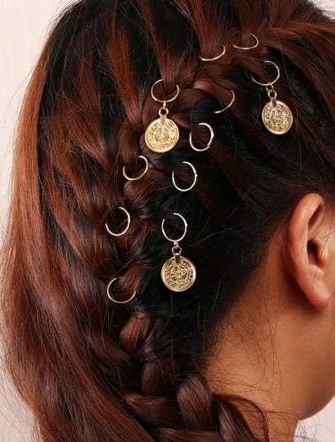 اكسسوار شعر حلقات قروش ذهبي