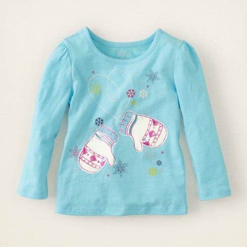 بلوزة بناتي ماركة Jumping Beans -سماوي- قفازات