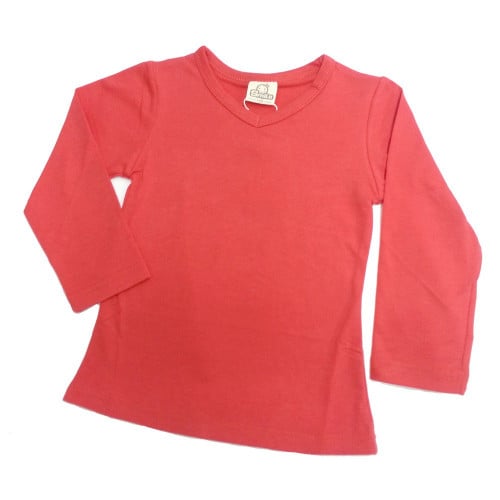 بلوزة كم طويل - ماروني والجيب مثلث