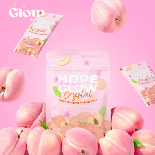 كرستال قلو - LUNA AURA Hope Glow Crystal Peach Glutathione Juice Drink