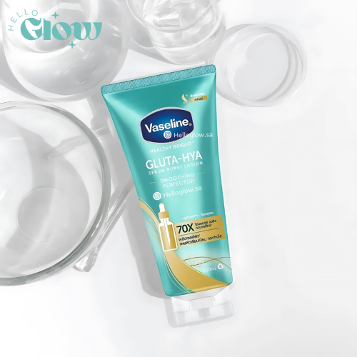 لوشن تقشير وتجديد البشرة فازلين هيلثي برايت جلوتا هيا  - Vaseline Healthy Bright Gluta-Hya Serum Burst Lotion Smoothing Perfector .