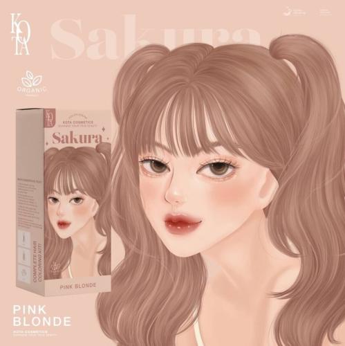 صبغة شعر  بمستخلصات طبيعية  ساكورا اشقر وردي kota cosmetics Sakura (Pink Blonde)