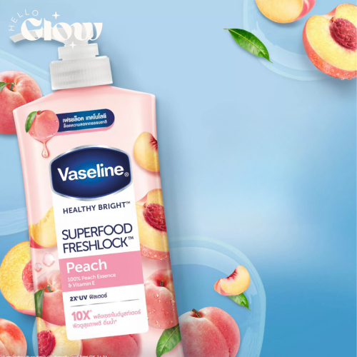 لوشن الفيتامينات بالخوخ من فازلين التايلندي حجم عملاق - VASELINE - Superfood Freshlock Peach