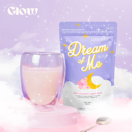 دريم اوف مي مشروب بازهار الكرز و الجلوتاثيون - Luna Aura Dream Of Me Cherry Blossom Yoghurt Drink 150g