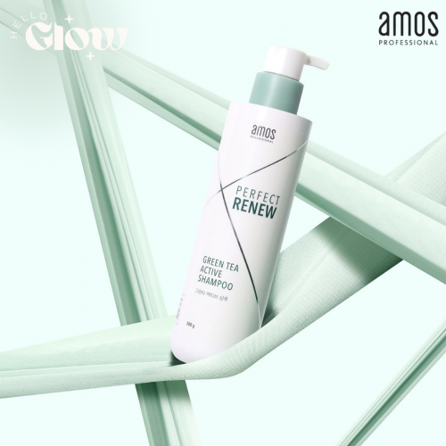 شامبو اموس بالشاي الأخصر  - Amos Professional Perfect Renew Green Tea Active Shampoo 500g