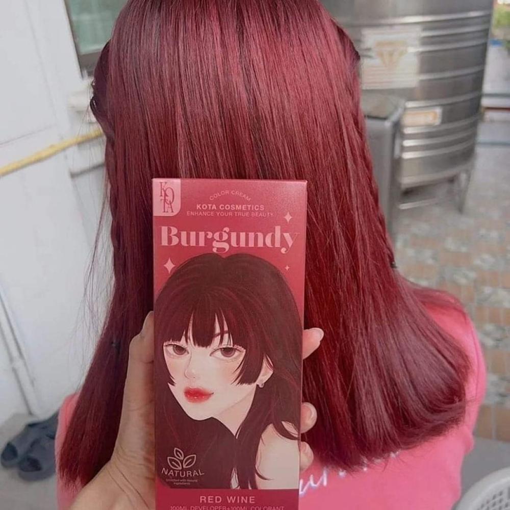 صبغة شعر بمستخلصات طبيعية عنابي kota cosmetics Burgundy (Red Wine)