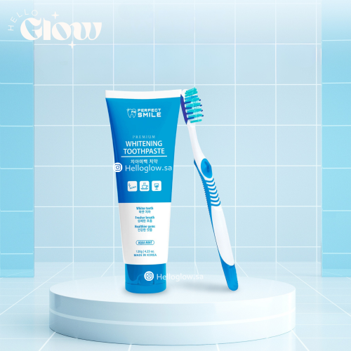 معجون أسنان بيرفكت سمايل بريميوم لتبييض الأسنان بنكهة النعناع 120 جرام -Perfect Smile Premium Whitening Toothpaste Aqua Mint 120g