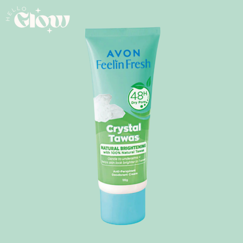 كريم مزيل العرق بالالتواس الطبيعي  -Avon Deodorant Feelin Fresh Crystal Tawas - 55g