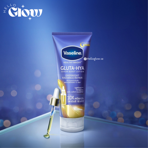 كريم هيلثي برايت المعالج الليلي من فازلين - Vaseline Healthy Bright Gluta Hya Serum Burst Lotion Overnight Radiance Repair 300 Ml