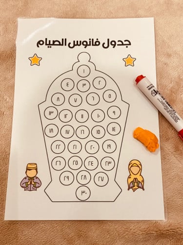 جدول تحفيزي لصوم شهر رمضان المبارك ( عبارة عن لوح...