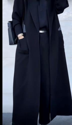 كريب سيراميك بياقه مثلث تفته وجيوب عمليه