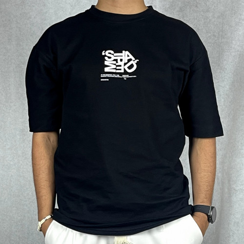 تيشيرت اوفر سايز اسود Stamped
