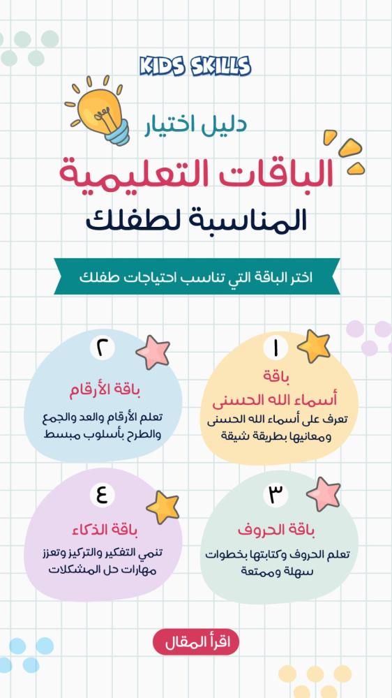 دليل اختيار الباقة التعليمية المناسبة لطفلك
