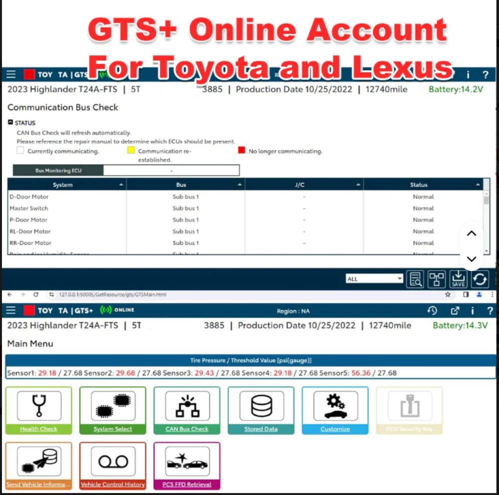 gts+ toyota login one year subscription