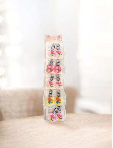 مجموعة مشابك شعر مزخرفة بورود وكريستال 5قطعة