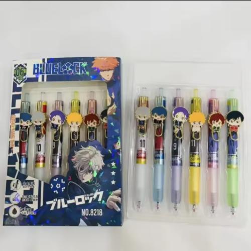 مجموعة أقلام حبر انمي 6قطعة
