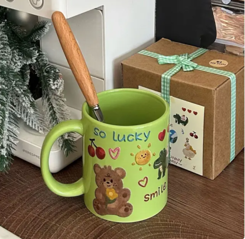 كوب lucky cup to see you برسم زهور متناثرة - ميڤك متجر لبيع جميع المستلزمات  النسائية والمنزلية والعاب الأطفال