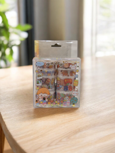 شريط لاصق مزخرف برسومات كرتونية 8قطعة