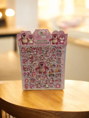 ملصقات الدب لوتسو تتضمن صفحتين استيكرات