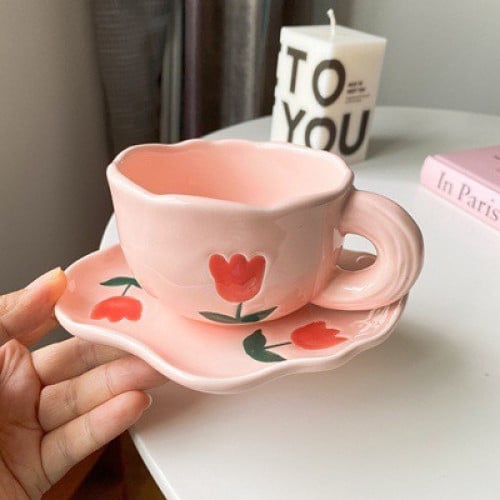 كوب سيراميك بطبعة ورده