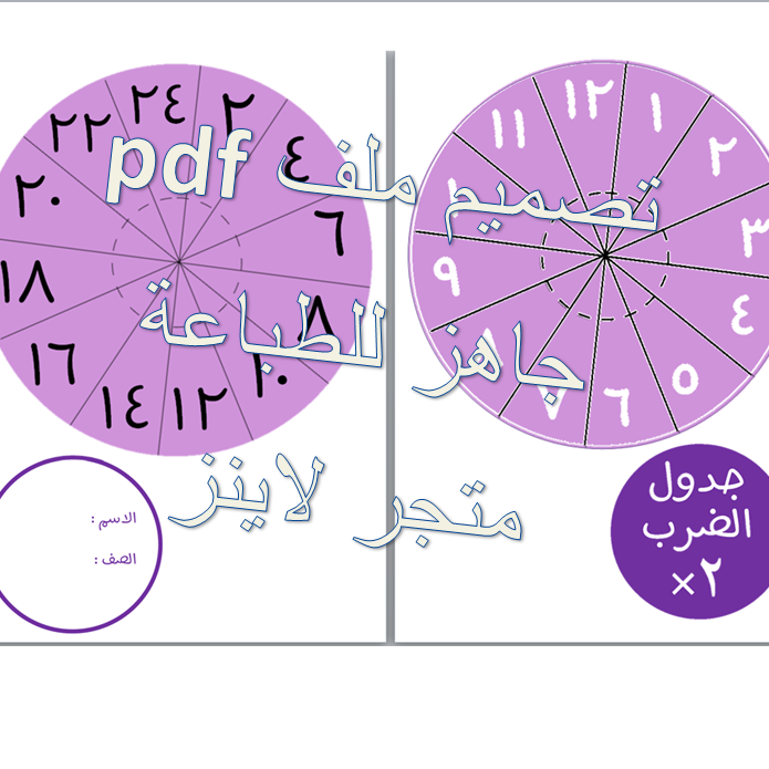 مطوية جدول ضرب 2