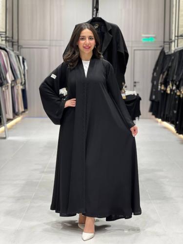 Blazer abaya, linen fabric, embroidered on the side