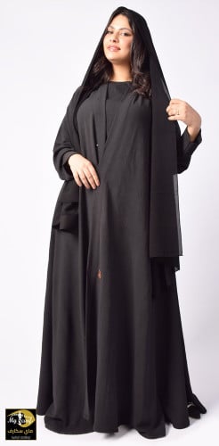 عبايه دبل كلوش قماش كريب