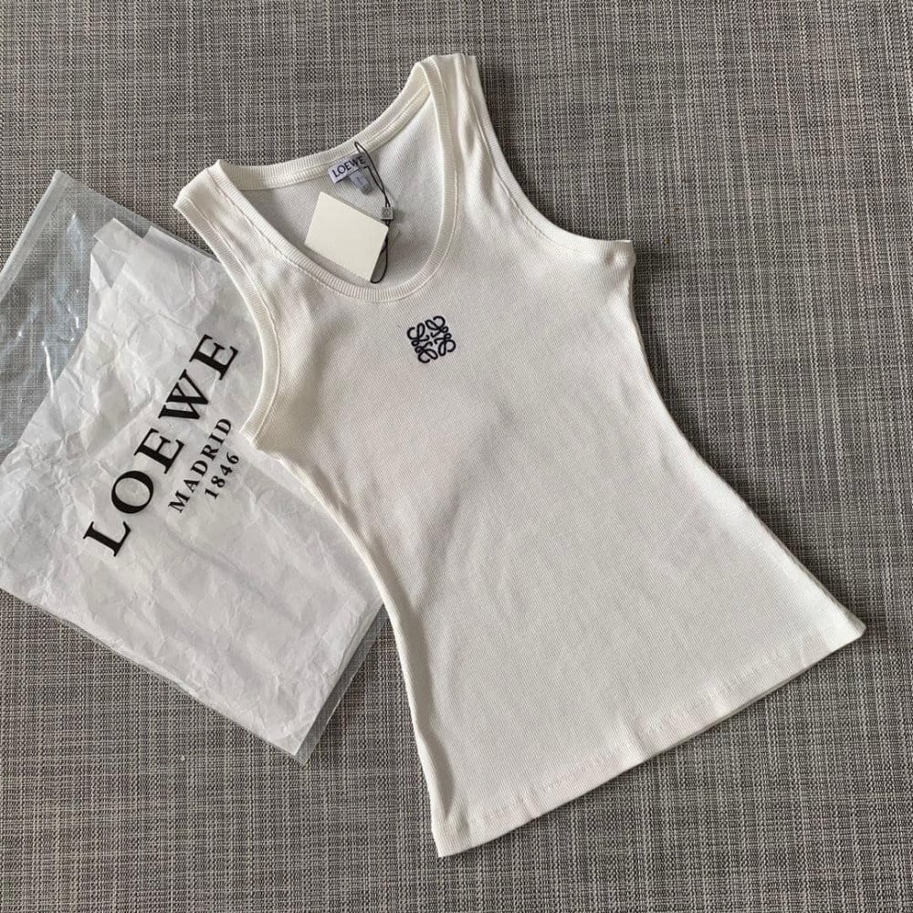 Loewe white top توب لويفي أبيض
