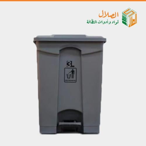 حاوية نفايات برجل رصاصي 100 لتر