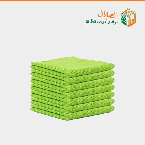 فوط مايكروفايبر اخضر للزجاج 40*40سم 6 حبة من 3L